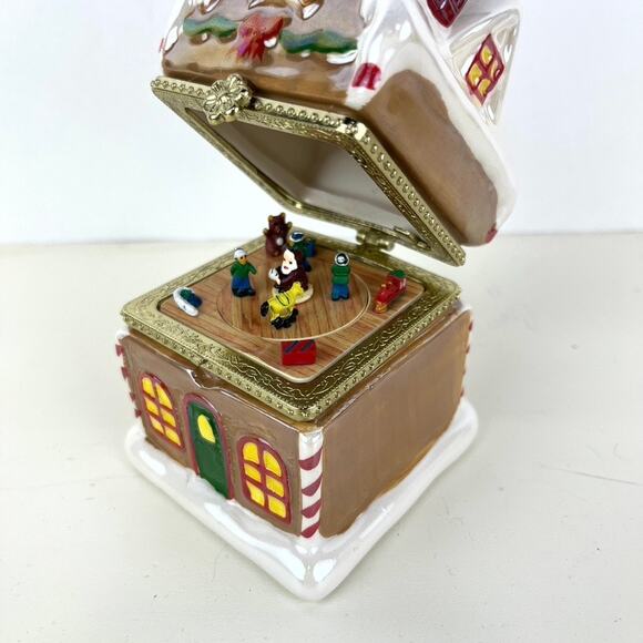 Mr Christmas Ceramic North Pole House Music Box Ornament - Picture 4 of 7
